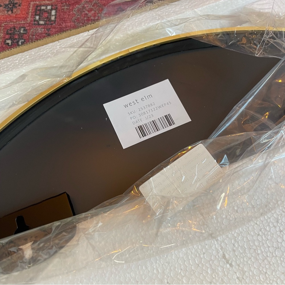 NEW West Elm Black Circle Round Matte Framed Boho Wall Entry Mirror - 24" x 24" - Picture 10 of 10